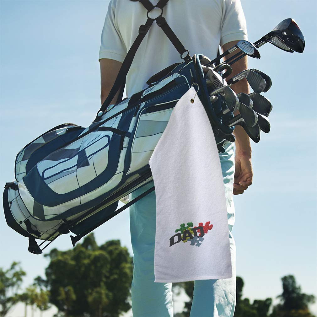 Style In Print Golf Towel Autism Dad Awareness Logo Cotton Bag Accessories White