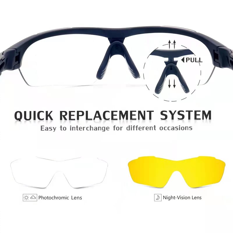 UKNOW Photochromic Sunglasses for Men Women, Transition Glasses with Night Vision Lens, Sports Sunglasses for Cycling Driving