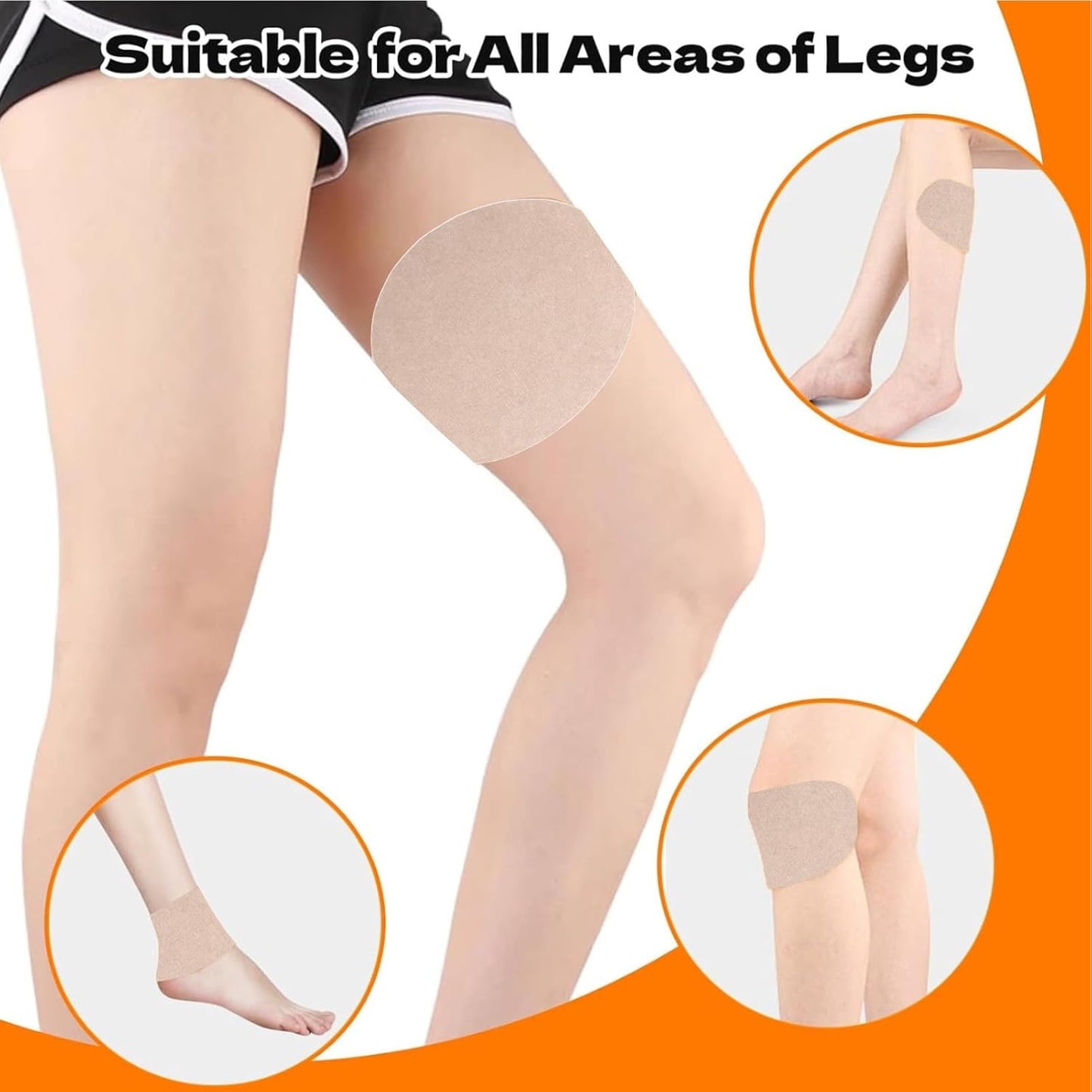 Skiennix 14 Pcs Inner Thigh Anti-Chafing Patches - Sweatproof Light Skin Tone Friction Pads for Women