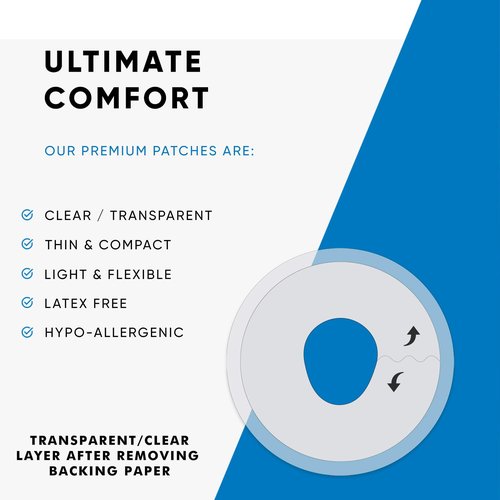 Flexd - Dexcom G7 Over Patches Waterproof (Pack of 30) - Clear Transparent