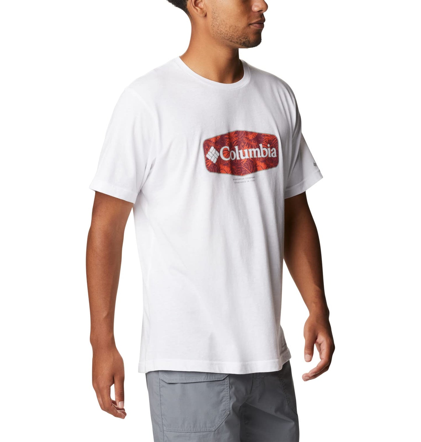 Columbia Men's Thistletown Hills Graphic Short Sleeve, White/Wanderland Graphic, X-Large Tall