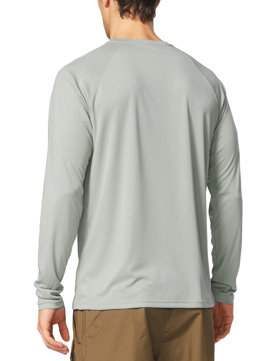 baleaf Mens UPF 50+ Sun Protection Shirts Long Sleeve Rash Guard, Quick Dry 4-Way Stretch for Fishing Swimming Surfing 01-Gray S