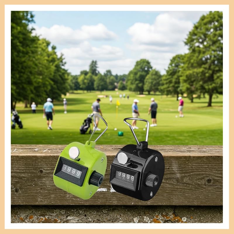 4-Digit Mechanical Hand Tally Counter - Manual Clicker for Golf - Black