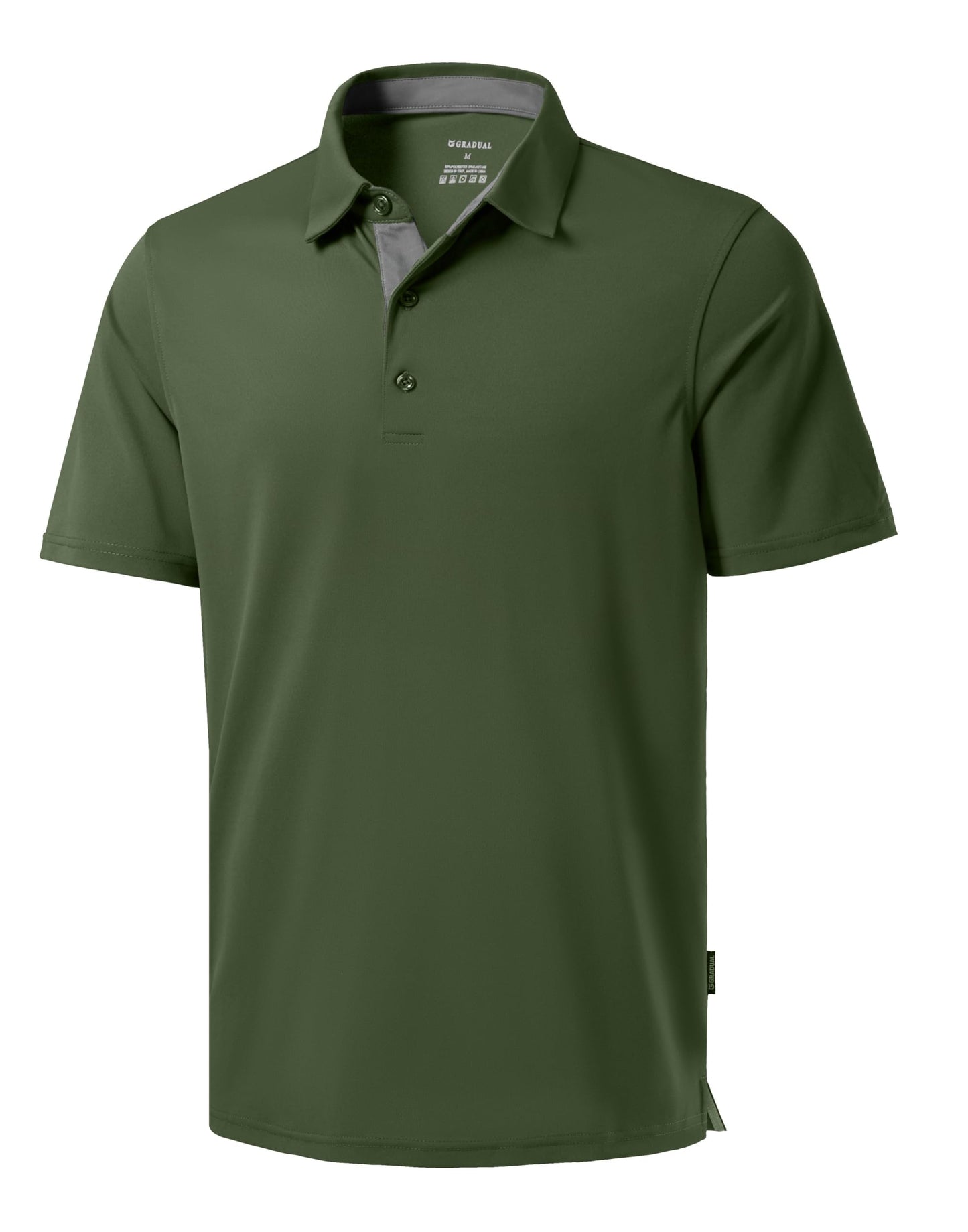 Men's Golf Shirts Dry Fit Moisture Wicking Performance Short Sleeve Collared Polo Shirts for Casual Athletic Business (Dark Green, 4XL)