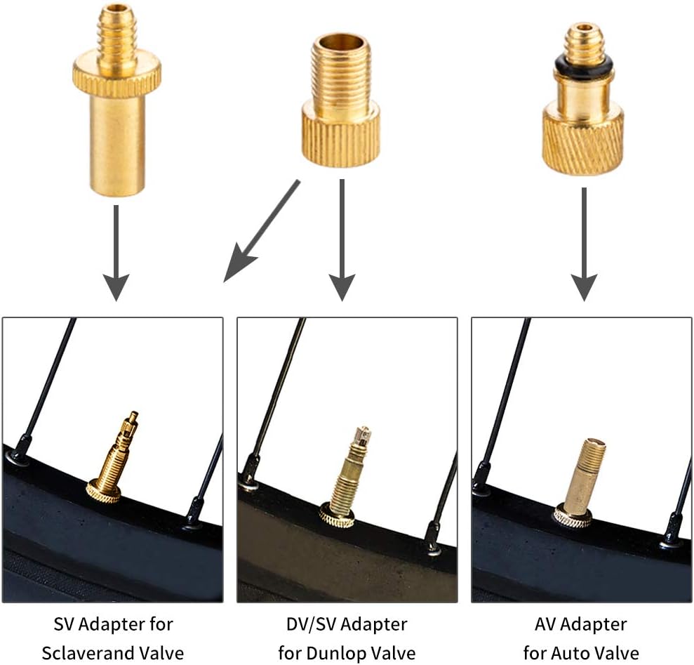 Skiennix High-Grade Brass Valve Adapter - Durable Bicycle Tire Valve Converter