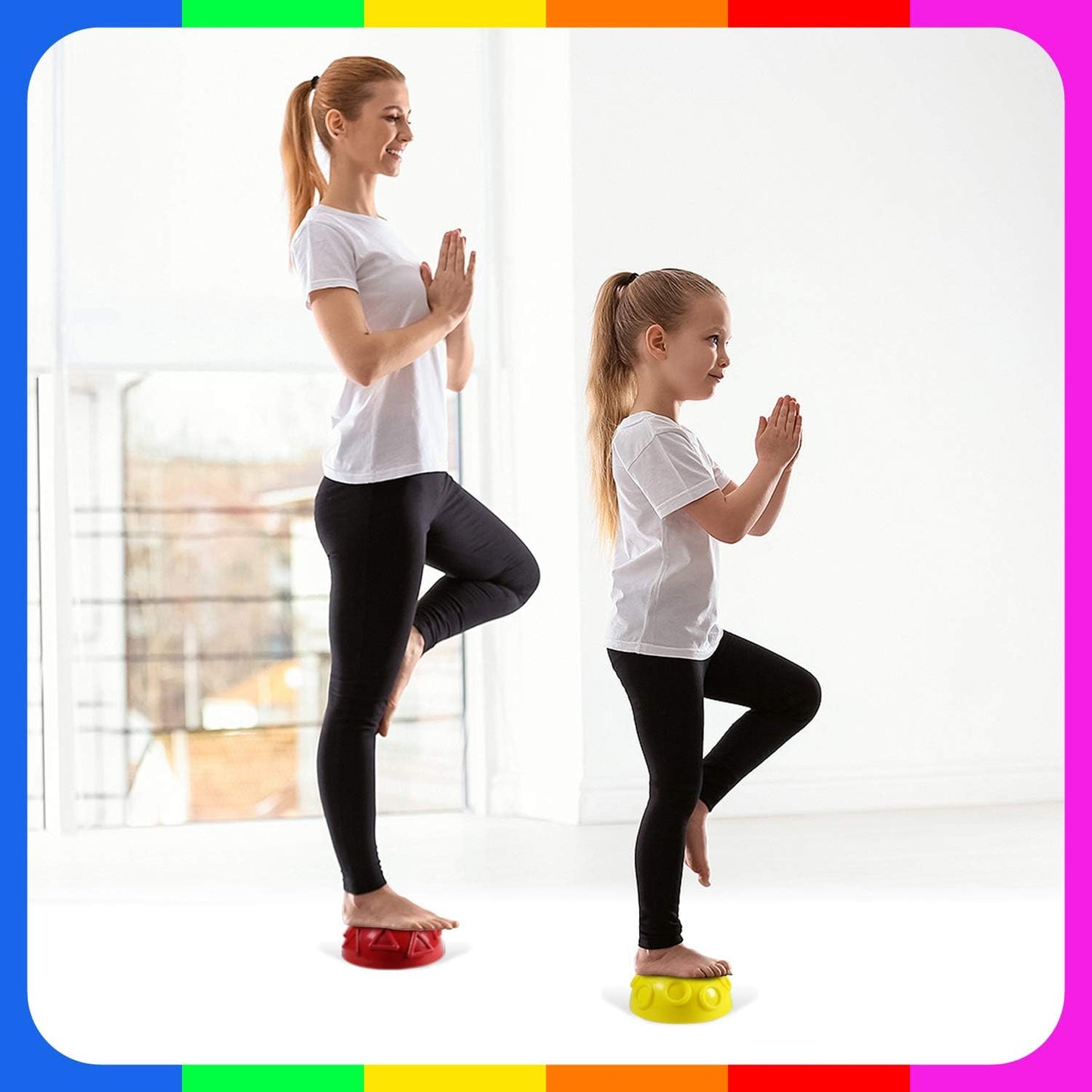 Yes4All Hedgehog Balance Pods - Core Body Balancing Exercise Set for Youth & Adults | 5 Pods with Hand Pump