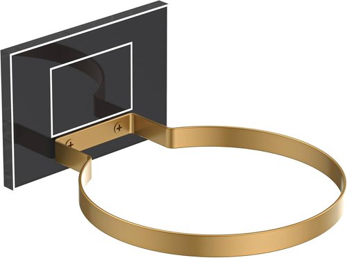 Ball Holder Wall Mount - Basketball, Soccer, Football & Volleyball Display Rack | Acrylic Base & Gold Metal Ring