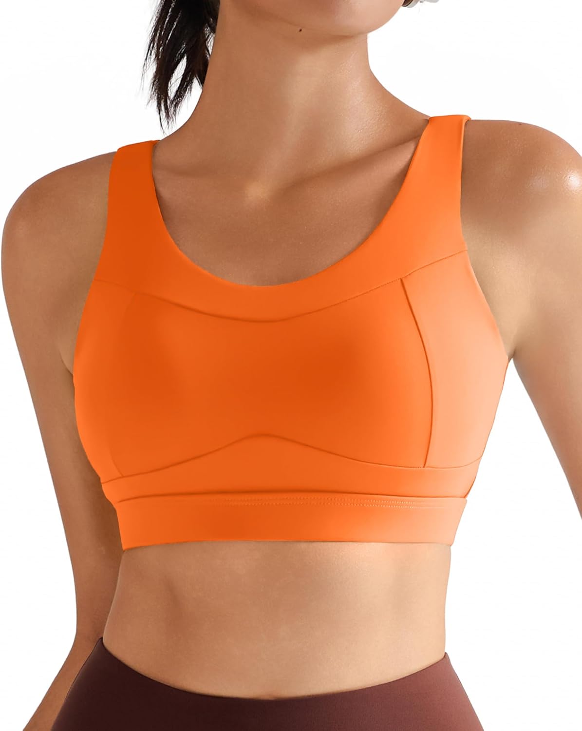 RUNNING GIRL High Impact Sports Bra - Racerback Workout Crop Top for Women | Comfortable Push-Up Design