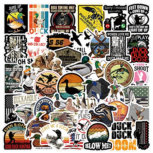 52Pcs Duck Hunting Stickers - Waterproof Decals for Bottles & Laptops