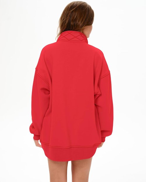 Gacaky Women's Oversized Sweatshirt - Casual Button Henley Neck Long Sleeve Pullover | Fleece Fall Fashion