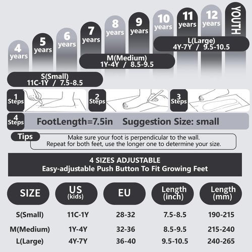 G MGY OLED Boys Roller Skates, 4 Size Adjustable Roller Skates with All Wheels Light up, Fun Illuminating Rollers Skates for Boys Skates, Black White (Youth 4-7)