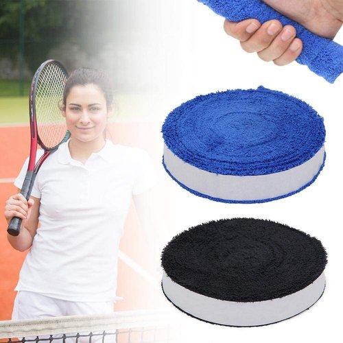 ITODA Badminton Tennis Racket Towel Hand Glue,Cotton Anti-Skid Sweat Tape Badminton Racket OverGrip Sweatband Tape Wraps (Blue)