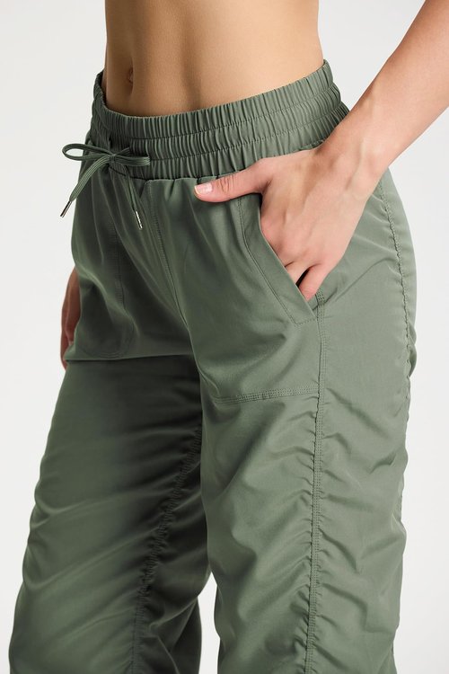 Yogipace Women's Lightweight Wrinkle Resistant Dance Studio Pants,Travel Pant with UV Protection,31",Grey Sage,Size M