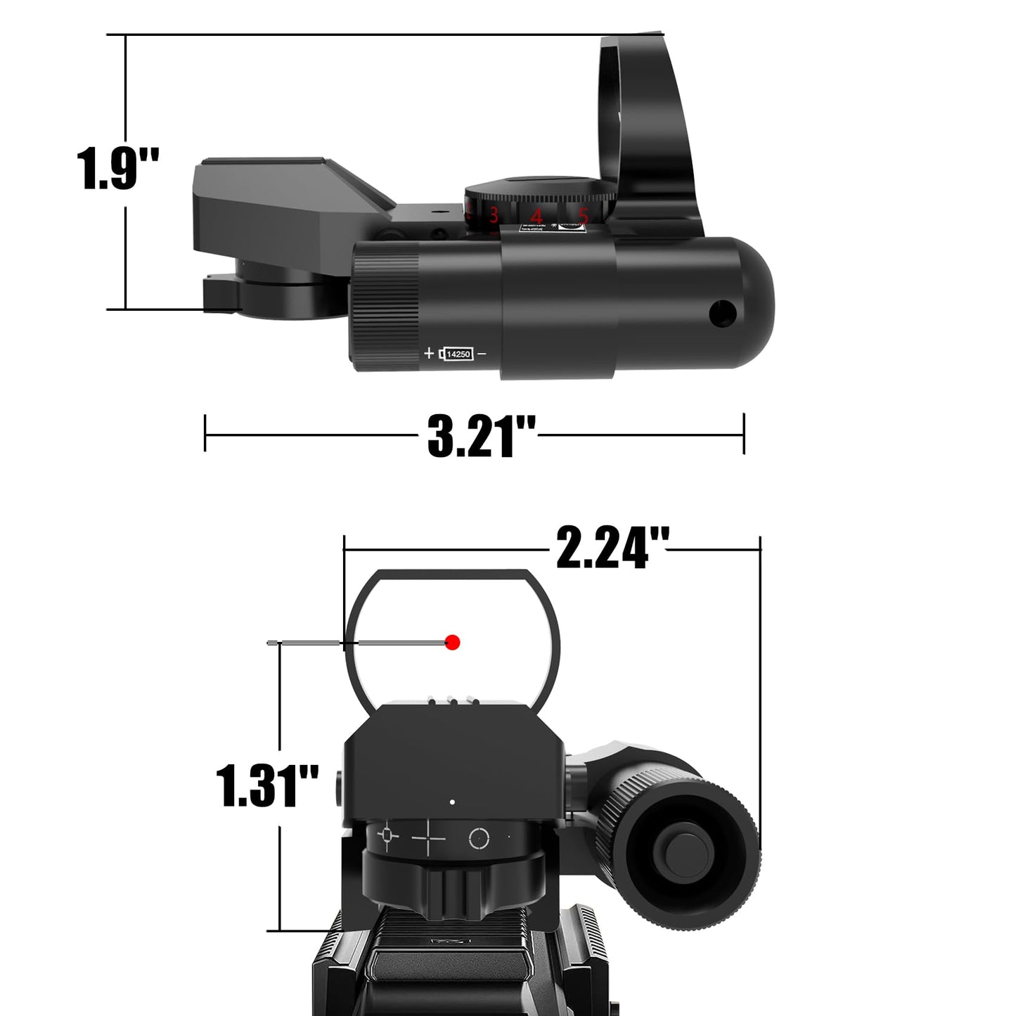 UUQ 1X22X33 Reflex Red Dot Sight - 4 Reticle Red & Green Dot Optics with Integrated Green Laser for 20mm Rail