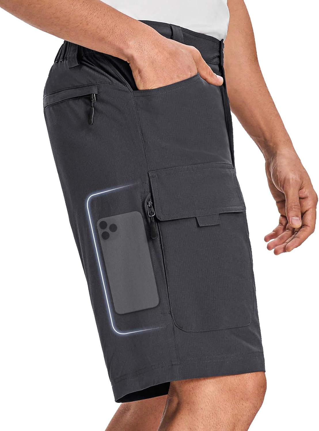Moosehill Men's Hiking Shorts - Lightweight, Quick-Dry, Water-Resistant with 6 Pockets | Ideal for Outdoor Adventures