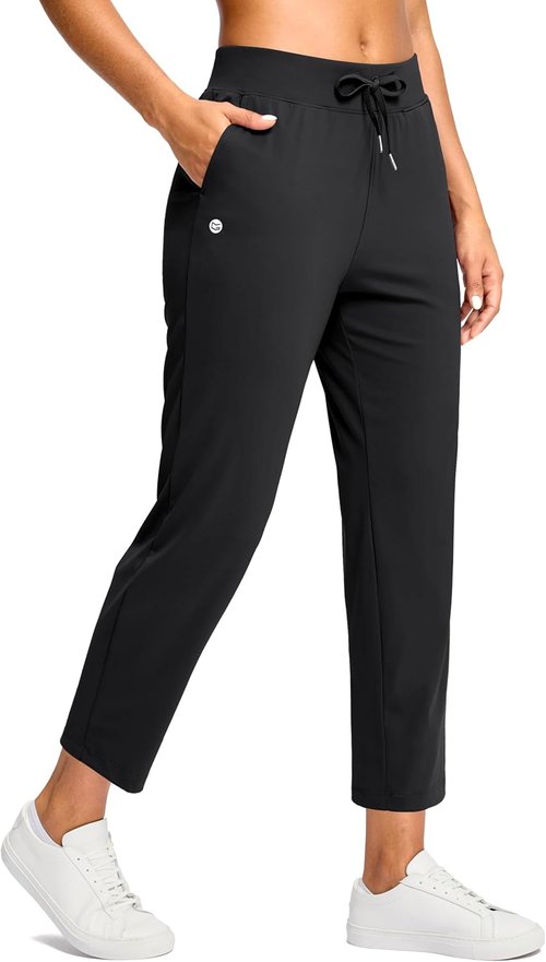 G Gradual Petite Ankle Pants for Women - Stretchy 7/8 Sweatpants with 2 Pockets for Golf & Travel