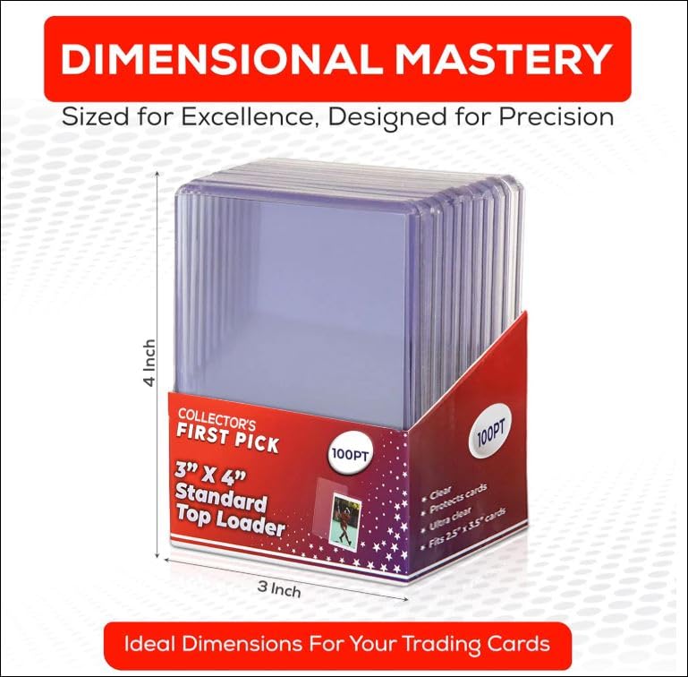 100PT Top Loaders - 10 Pack for Trading Card Protection