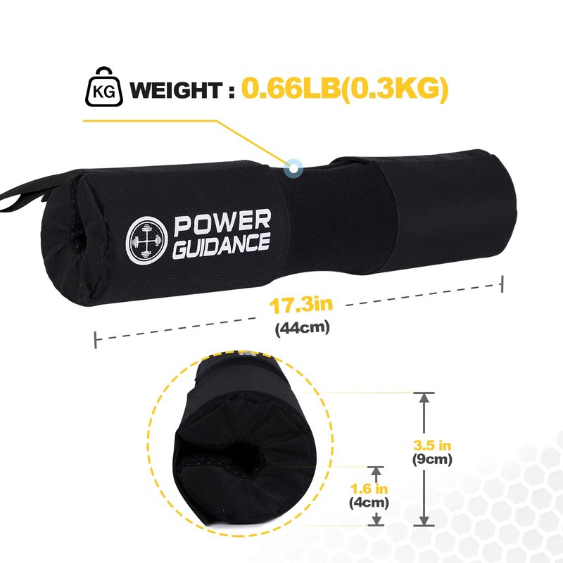 POWER GUIDANCE Barbell Squat Pad - Neck & Shoulder Protective Pad Anti-Skid Points for Squats, Lunges, Hip Thrusts, Weightlifting - Fit Standard and Olympic Bars