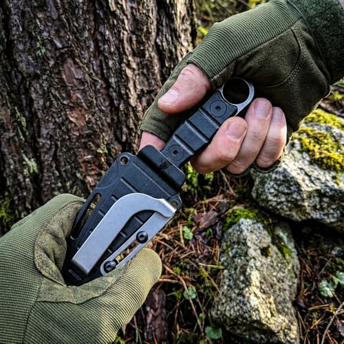 CIVIREVIC Small Fixed Blade Knife with Sheath - 2.8 Inch Full Tang, Black