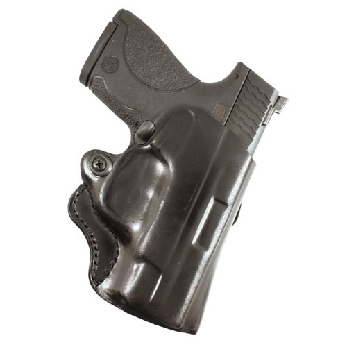 DeSantis Mini Scabbard, Gun Holster with Secure Grip, Leather Molded, Right Hand Draw, Unisex, Black, FITS:S&W M&P SHIELD 9/40 ,S&W M&P SHIELD M2.0 9/40