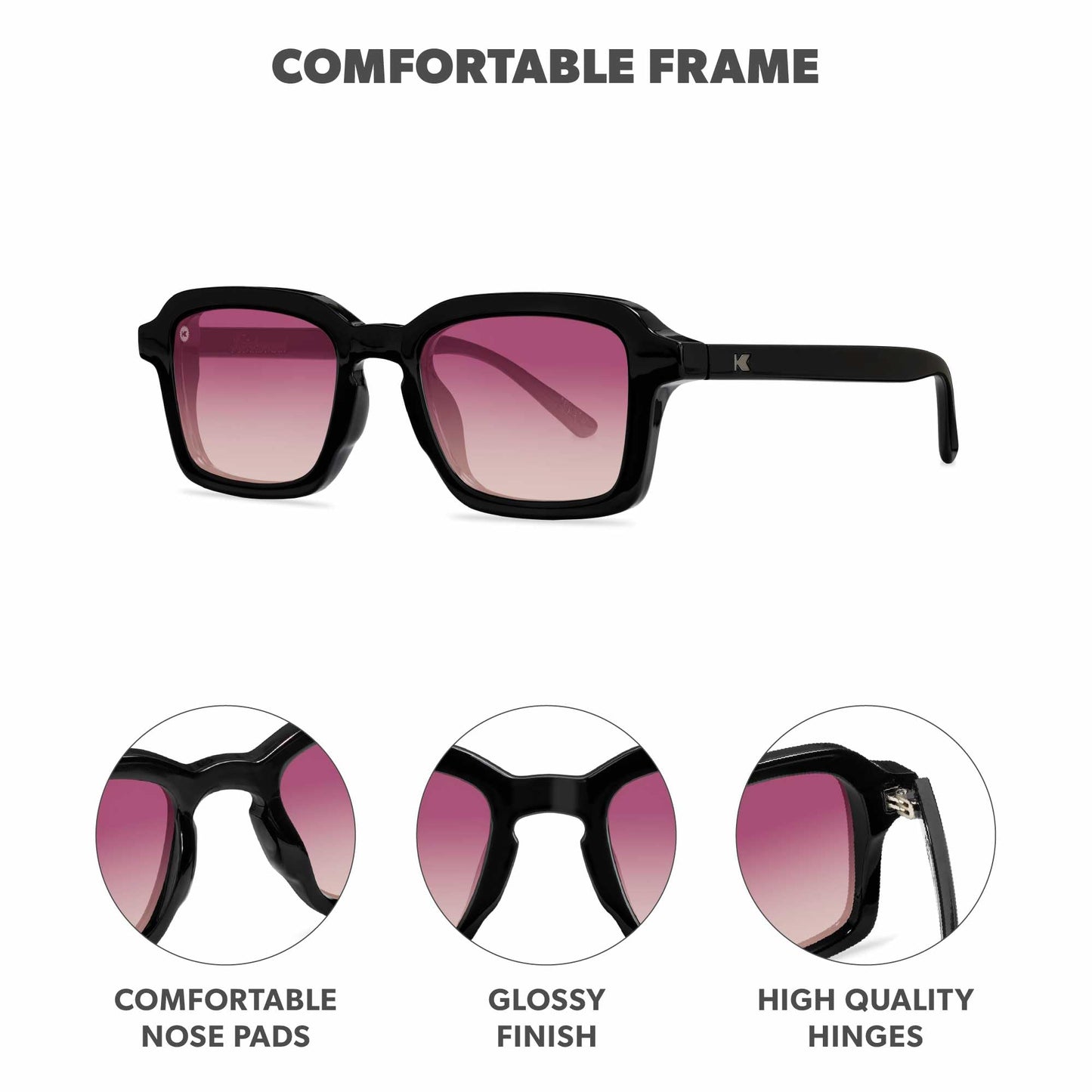 Knockaround Narrow Rectangle Polarized Sunglasses for Women - UV Protection
