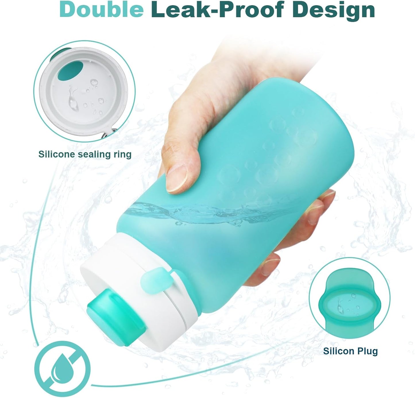 PLTCAT Collapsible Silicone Water Bottle - BPA Free, Lightweight & Leak-Proof | Ideal for Travel, Gym & Hiking