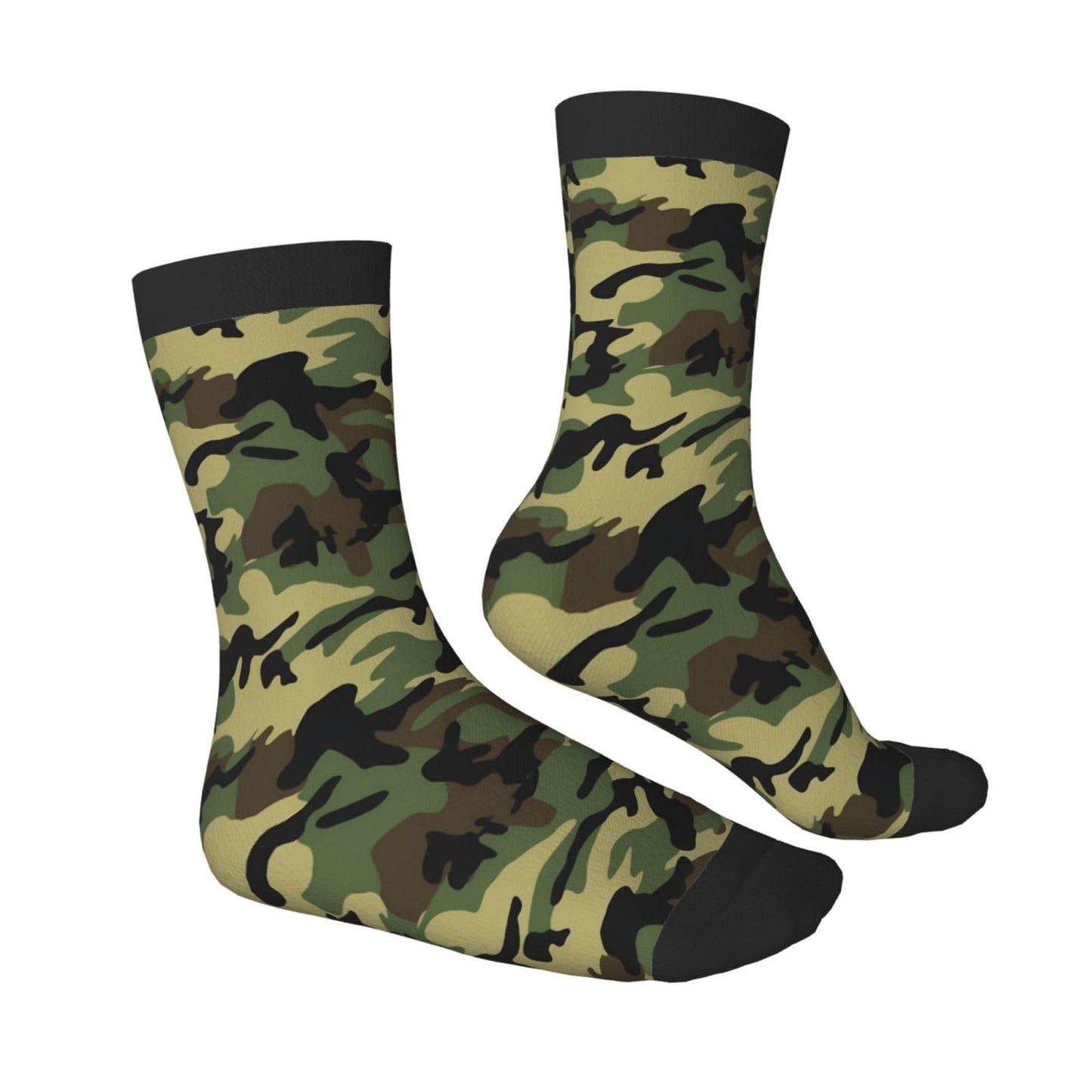 hococal Army Green Camouflage Kids Soccer Socks Boys Girls Child Cute Youth Funny Sport Athletic Crew Over the Calf Socks for Running Softball Baseball Cycling