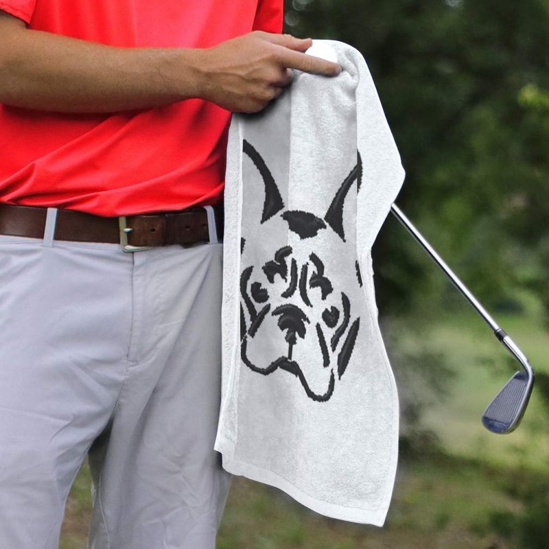 Style In Print Golf Towel French Bulldog Silhouette Cotton Bag Accessories White