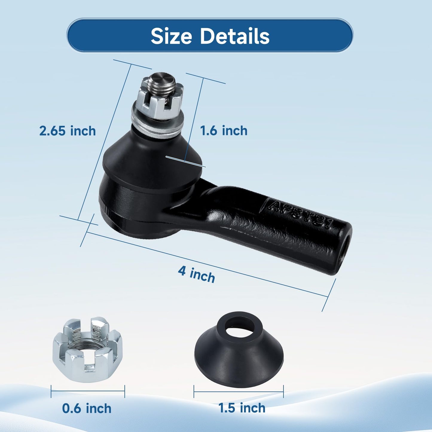 Mixopoly Golf Cart Steering Rack Ball Joint and Outer Rod End Direct Fit for EZGO TXT G&E Golf Carts 2001-UP (Except RXV) Replace OEM 70695-G01 70695G01