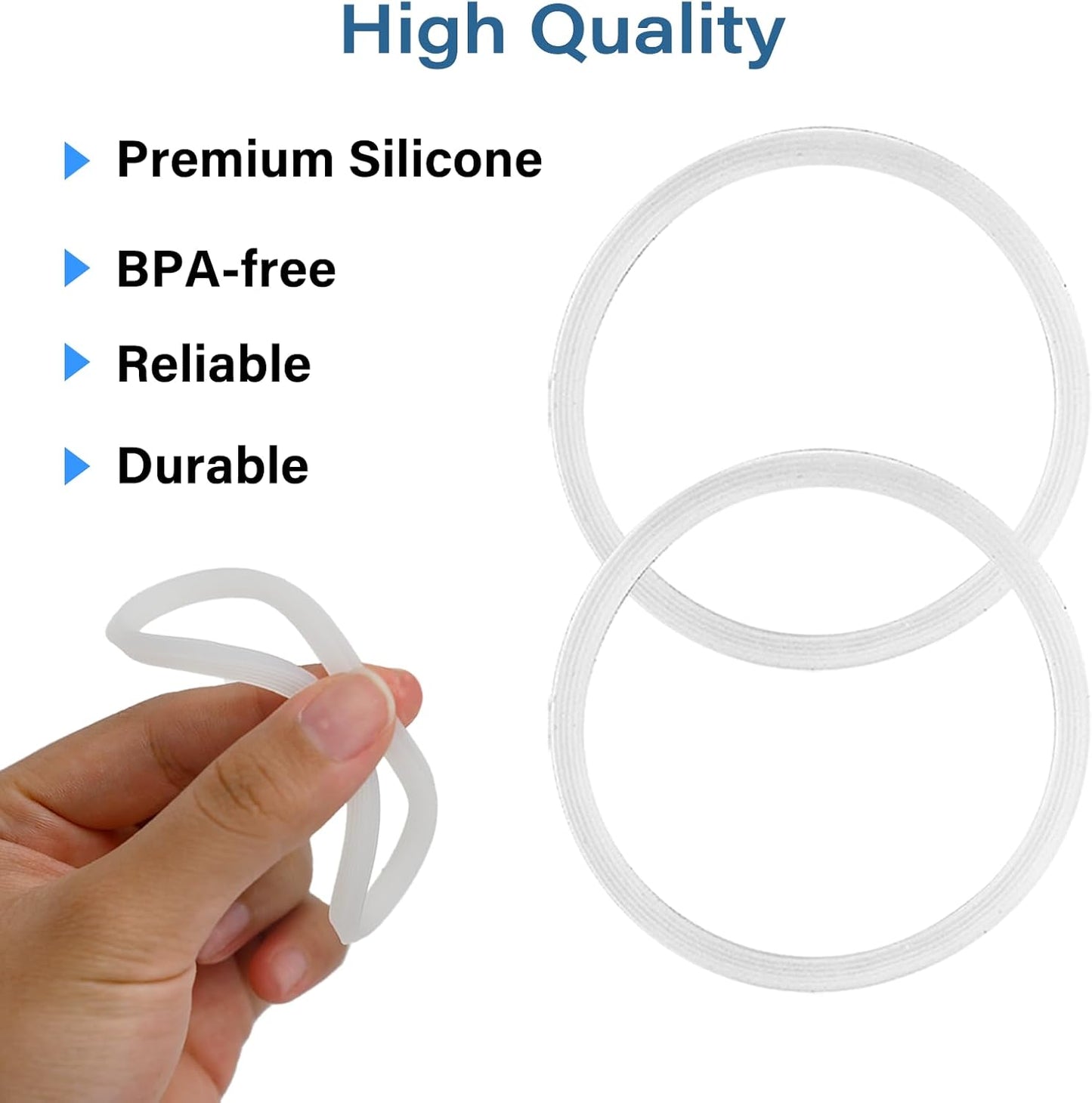 Owala | 6-Pack Water Bottle Gasket Replacement | Silicone Lid Seal O-Rings for 19/24/32/40oz Cups - Clear