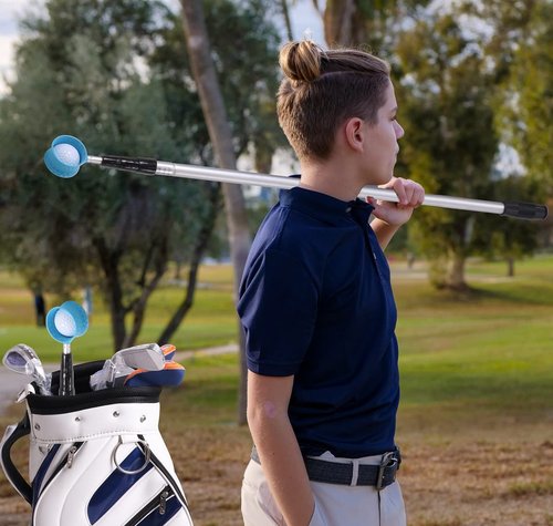 HOW TRUE Golf Ball Retriever, 12ft 15ft 18ft Aluminum Alloy Golf Ball Retriever Telescopic for Water Golf Ball Picker Grabber Golf Accessories Golf Gift (12ft)