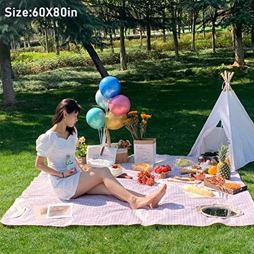K Y KANGYUN Light Brown 80x60 Inch Waterproof Picnic Blanket for Outdoors & Indoor Use