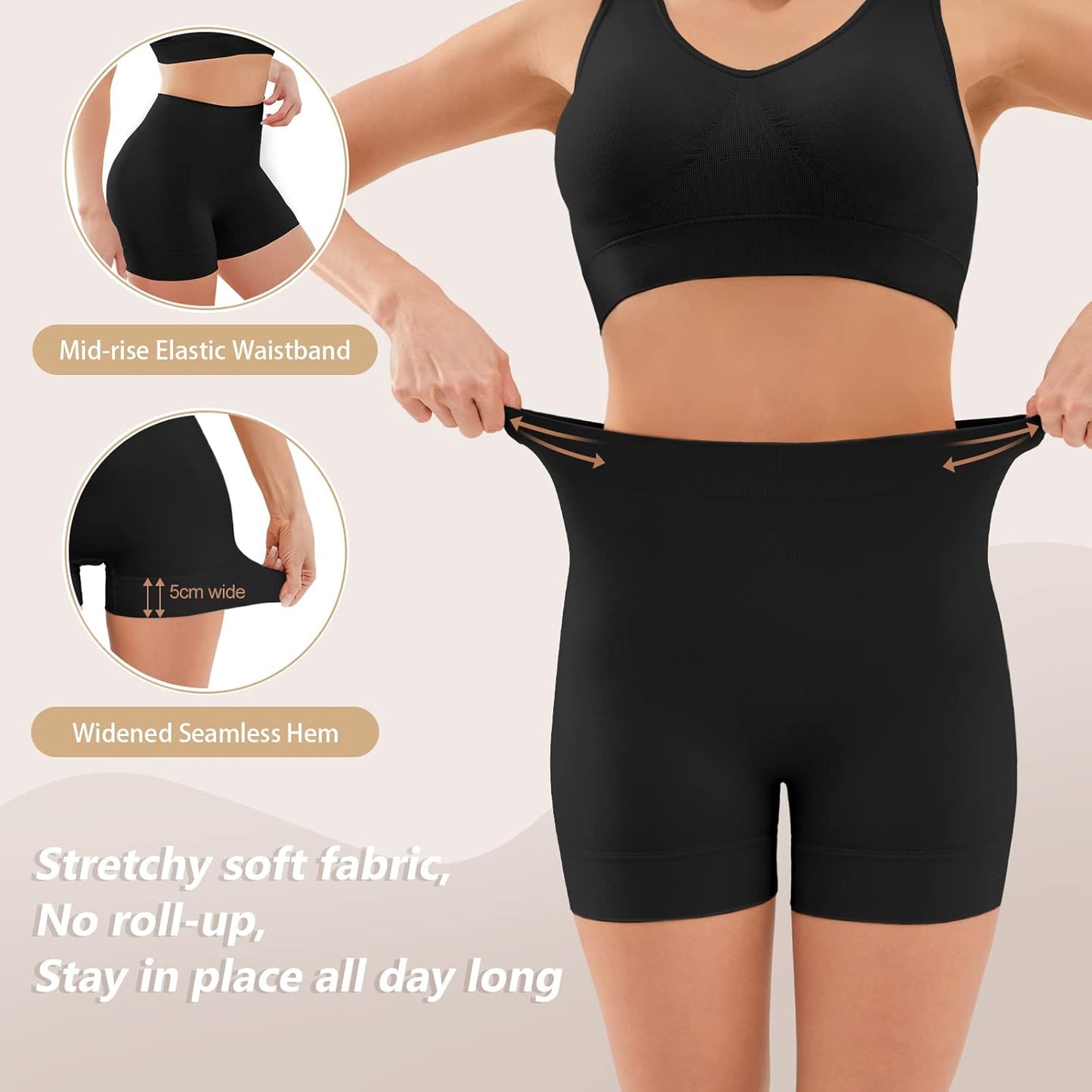 YADIFEN Slip Shorts - Smooth Anti-Chafing Boyshort Panties for Women | Seamless Yoga Underwear