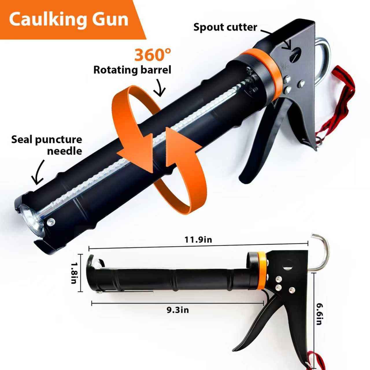 Caulk Gun Kit with Caulk Remover Tool - Smooth Silicone Caulking Gun Set for Caulking Removal, Shower & Bathroom, Includes Caulking Gun Tool, Caulk Scraper Tool Spackle Knife, All in One with Gift Box