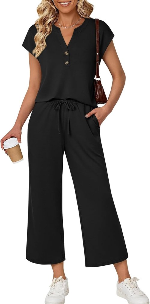 LILLUSORY Two-Piece Lounge Set - Stylish Casual Outfit for Spring Beach Travel | Perfect for Vacation