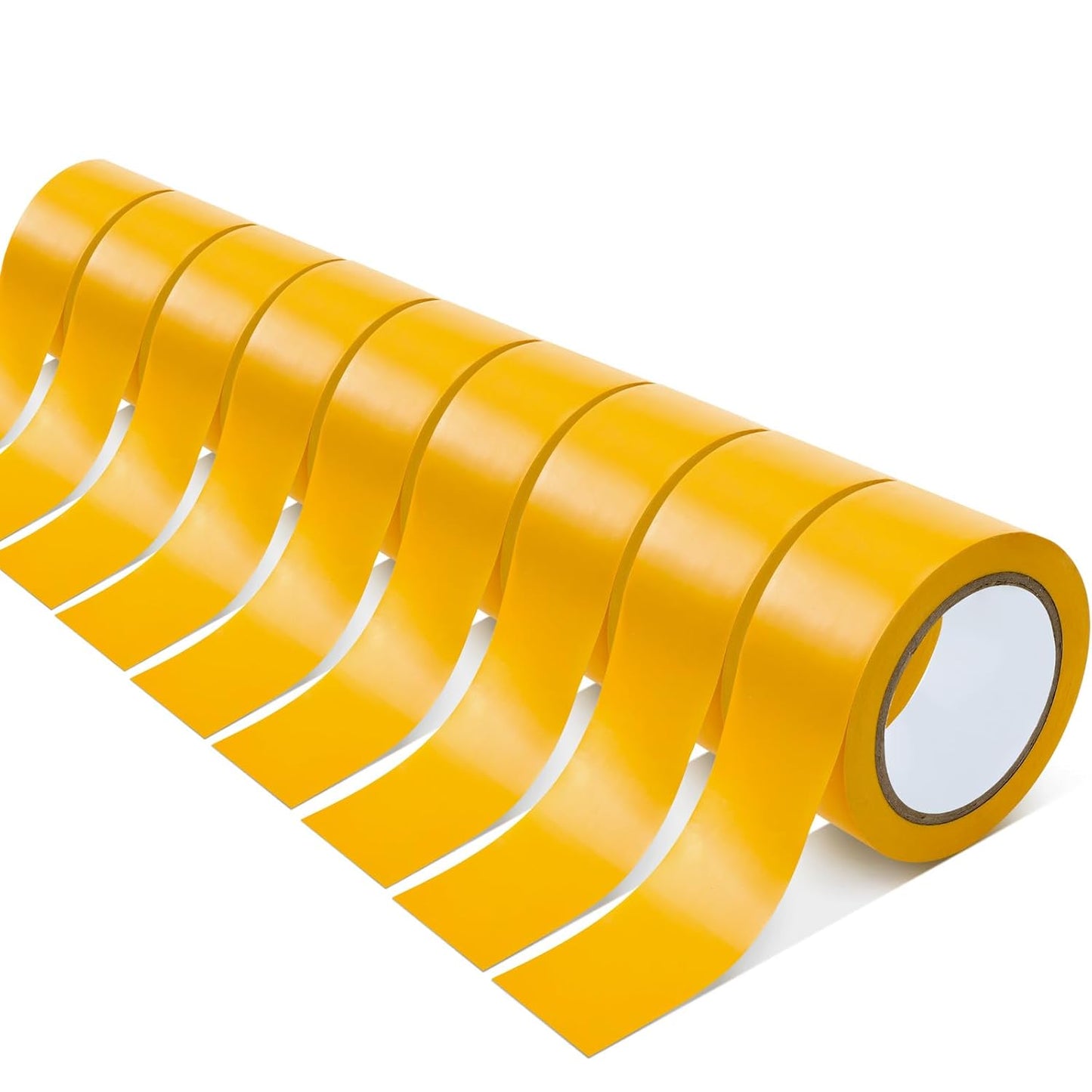 Outus Floor Marking Tape - Durable 2" Yellow Non-Abrasive Tape for Social Distancing | 100' Length, 9 Rolls