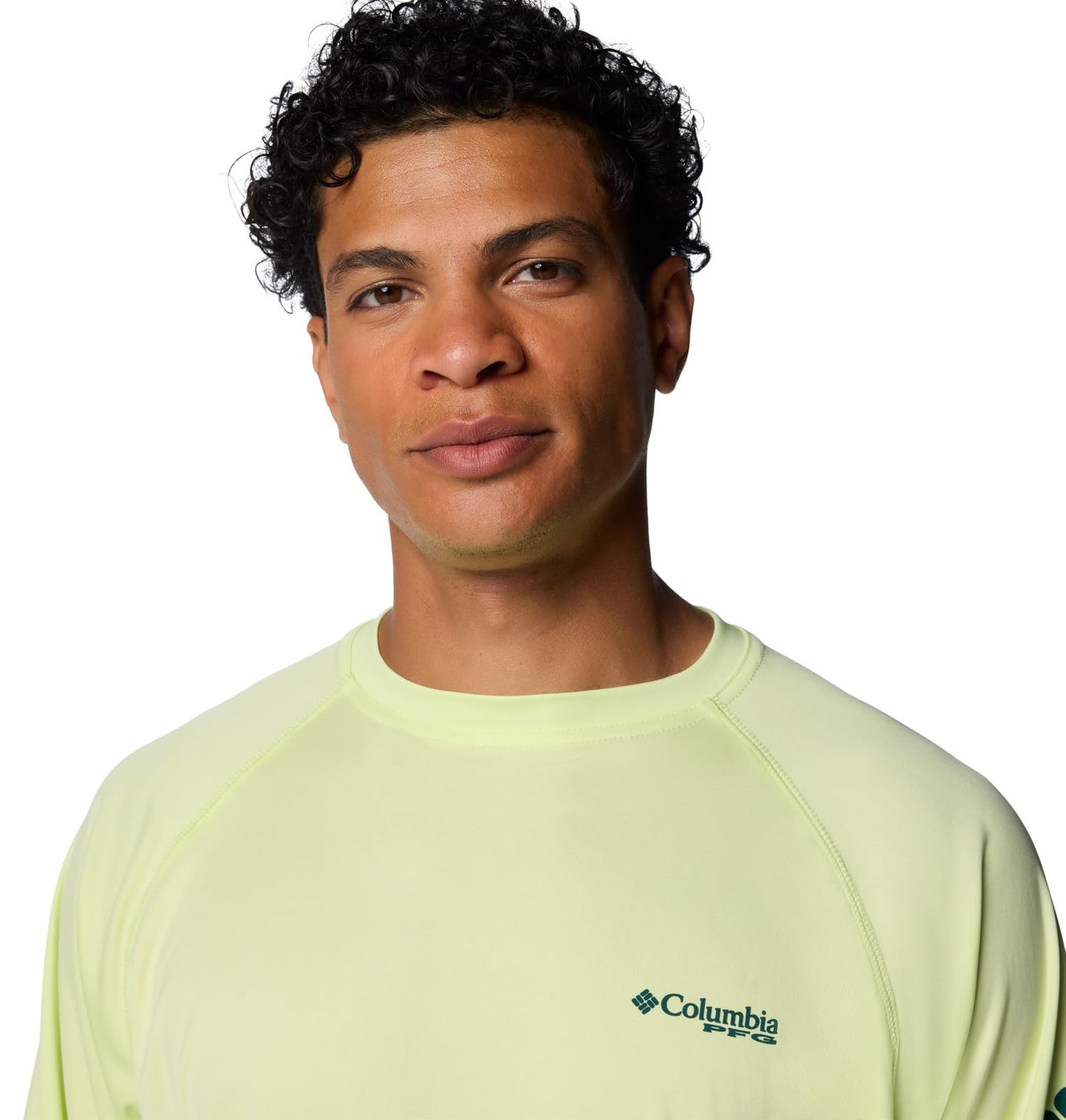 Columbia Men's Terminal Tackle Long Sleeve Shirt, Spring Yellow/Midnight Teal Logo, 3X Big