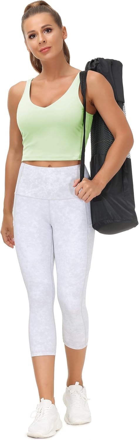 The Gym People Women's Longline Sports Bra - Wirefree, Padded, Medium Support
