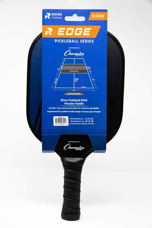 Champion Sports Wooden Pickleball Paddle: Rhino Edge Wood Pickleball Paddle - Indoor/Outdoor Pickle Ball Paddles - Red/Black Racket