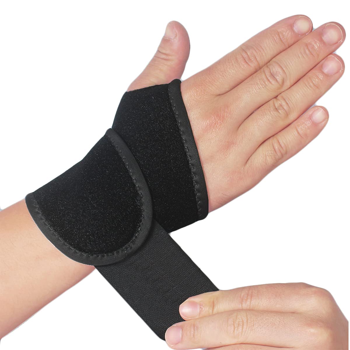 YUNYILAN Wrist Brace - Adjustable Compression Straps for Carpal Tunnel & Arthritis Relief | 2 Pack (Black)
