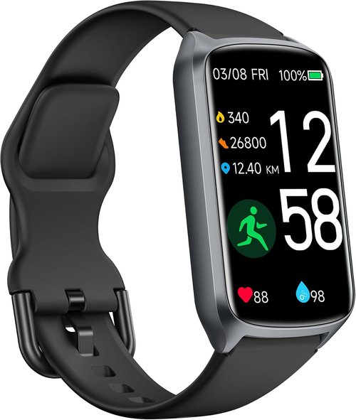 Amzhero Fitness Tracker - 24/7 Heart Rate, Blood Oxygen & Sleep Monitoring | Waterproof Activity Tracker with S & L Bands