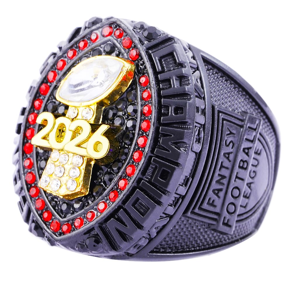noblehead 2026 Fantasy Football Championship Ring Heavy FFL Champion Trophy Ring Award Trophy for Fantasy Football League Winner (Size 11)