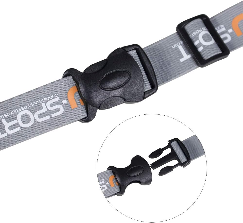 RJ-Sport Race Number Belt - Triathlon Bib Holder with 6 Gel Loops for Running & Cycling