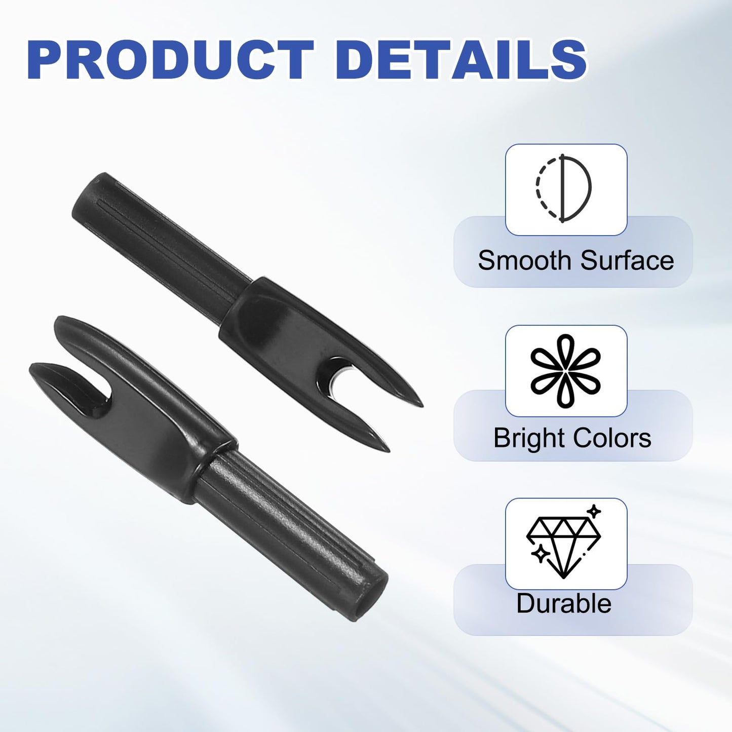 PATIKIL Archery Arrows Nocks 4.2mm, 12 Pack Plastic Insert Arrow Nock Replacement Arrow Tails for Hunting Shooting Compound Recurve Bow, Black