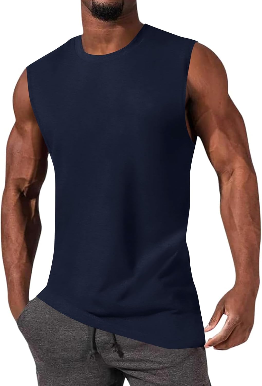 Skiennix Men's Gym Sleeveless Workout Tank Top - Casual Muscle Cut-Off Shirt