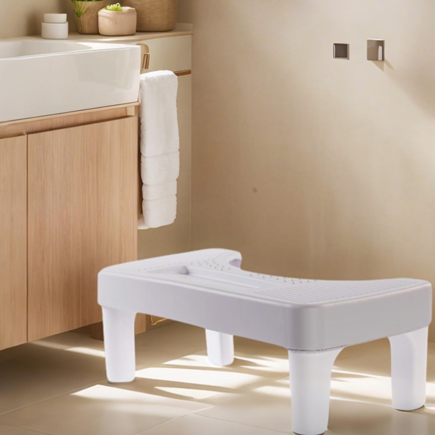 6.7 Inch Step Stool,Portable Plastic Foot Stool,Non-Slip Potty Stool for Bathroom