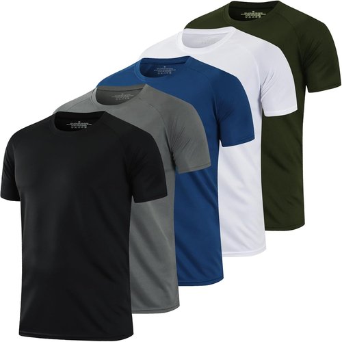 HovSiyla Running Shirts for Men - Breathable Dry Fit Athletic Tops | 1/5 Pack Cool Gym Tees