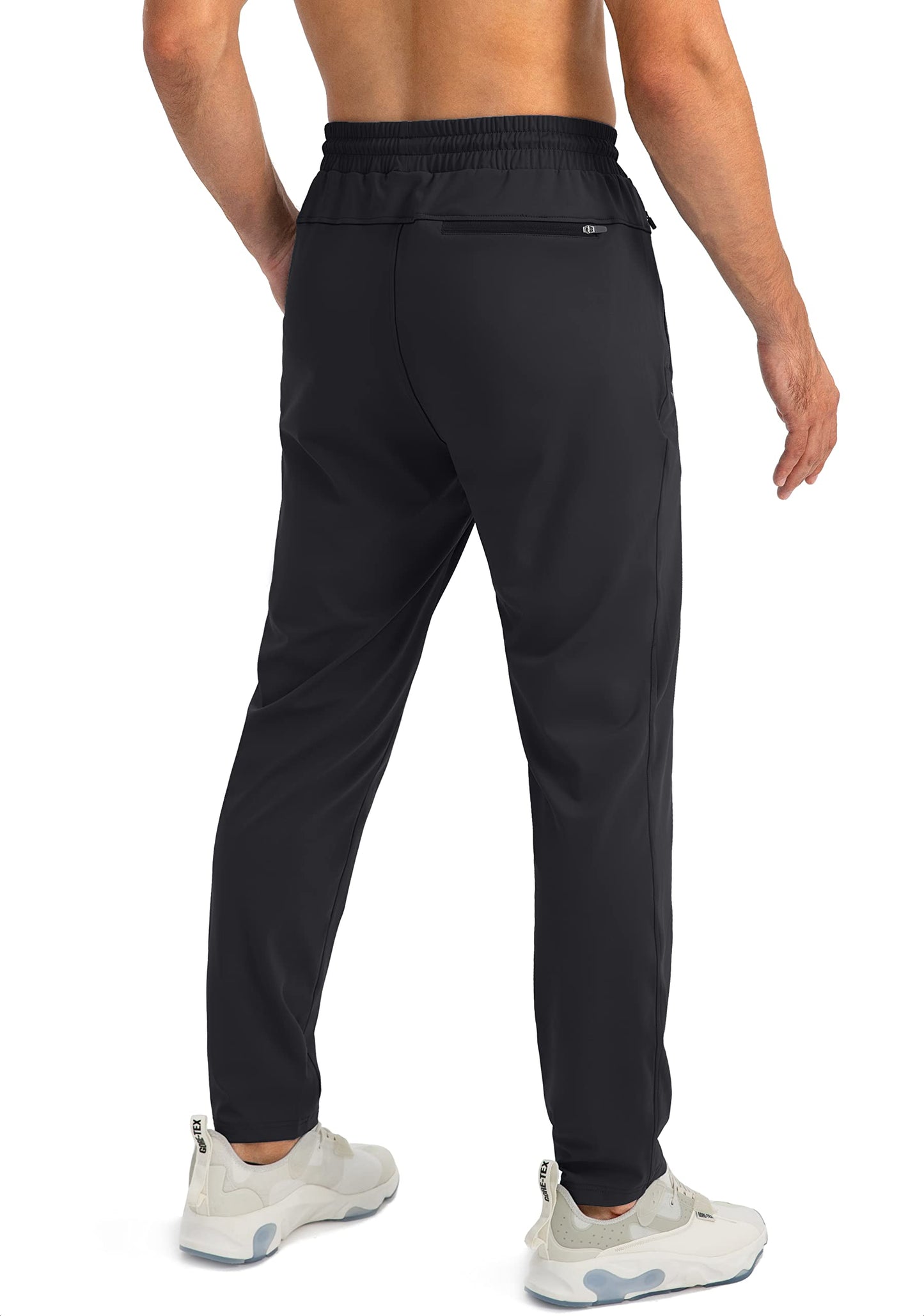 G Gradual Men's Sweatpants with Zipper Pockets Tapered Joggers for Men Athletic Pants for Workout, Jogging, Running (Black, X-Large)