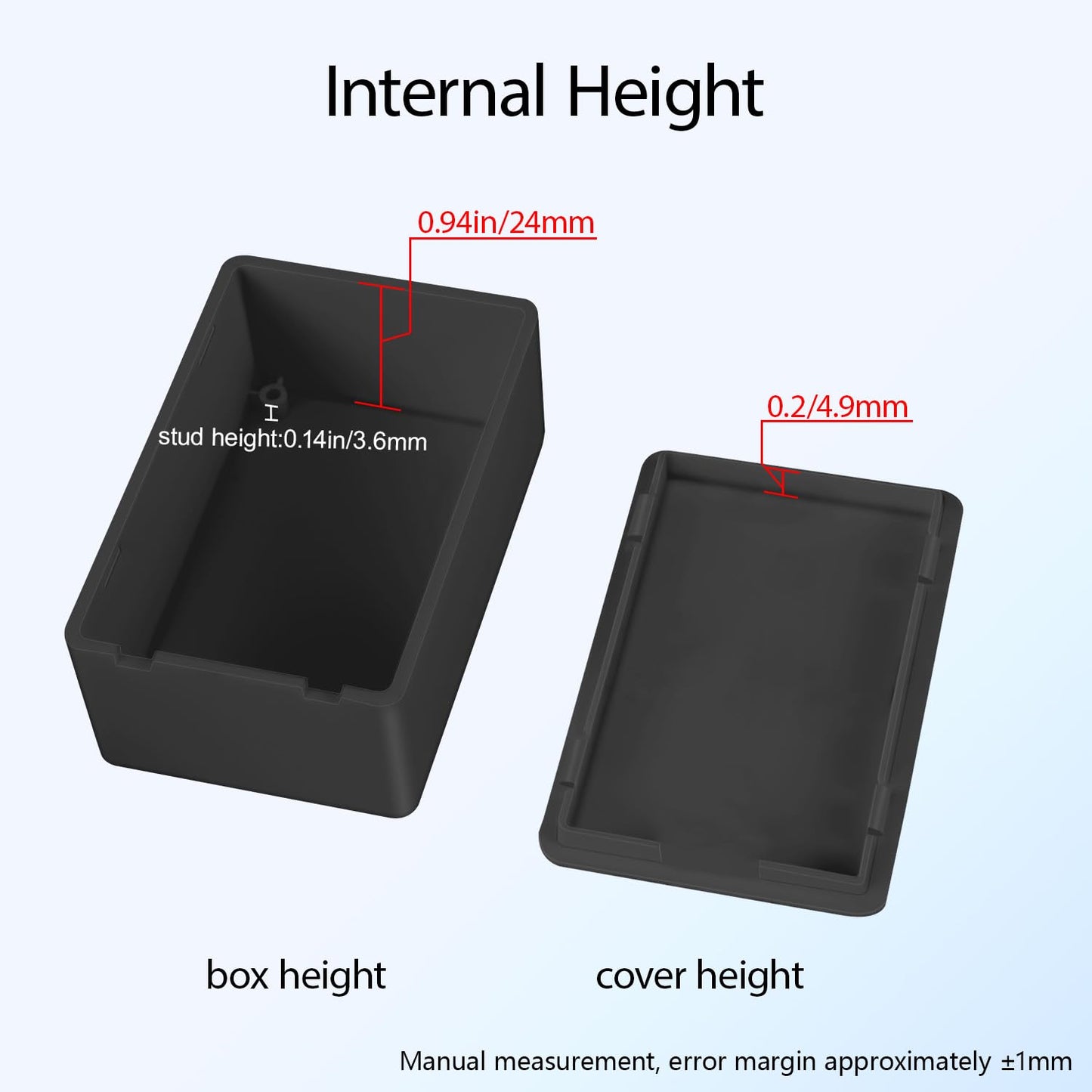 HoHaing Project Box 8 Pieces Electrical Box Small Junction Box ABS Plastic Enclosure Power Electronic Case Black 2.76" x 1.77" x 1.14"(70 x 45 x 29mm)