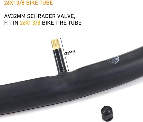 Bike Tubes - 2 Pack 26x1 3/8 AV32mm Schrader Valve Inner Tubes for 26 x 1 3/8 Bicycle Tires